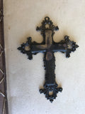 Metal cross finding, 3 pieces ornamental finding-floral design cross