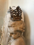 French lace crown light weight with rhinestone chain