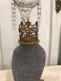 Flower bust necklace stand,jewelry holder,display for necklaces, flower crown  jewelry,jewelry display,salvaged wood base,rhinestone crown