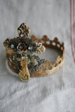 Metal shabby chic crown with cross,metal crown with cross and roses,crown supplies,metal garland crown,shabby chic,patina