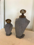 Flower bust necklace stands set,jewelry holder,display for necklaces, flower crown  jewelry,jewelry display,salvaged wood base,rose crown,