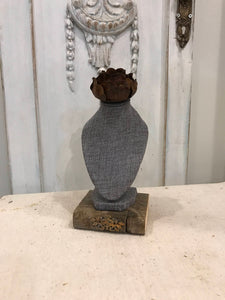 Flower bust necklace stand,jewelry holder,display for necklaces, flower crown  jewelry,jewelry display,salvaged wood base,rose crown top