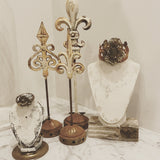 3 Fleur De Lis Architectural Jewelry Stands