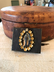 Small metal pill box virgin mary pendent,virgin mary charm piece finding-patina black,keep sake box,metal flowers,jewelry flowers