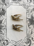 Bird metal finding, 2 small swallow metal findings