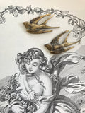 Bird metal finding, 2 small swallow metal findings