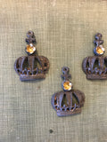 Vintage crown,patina grey,princess crown, wedding favor crown,crown  findings,metal crown,3 crowns