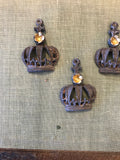 Vintage crown,patina grey,princess crown, wedding favor crown,crown  findings,metal crown,3 crowns
