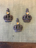 Vintage crown,patina grey,princess crown, wedding favor crown,crown  findings,metal crown,3 crowns