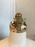 Metal crown with cross and mary pendent,metal crown with rhinestones ,crown supplies,metal garland crown,shabby chic,metal garland