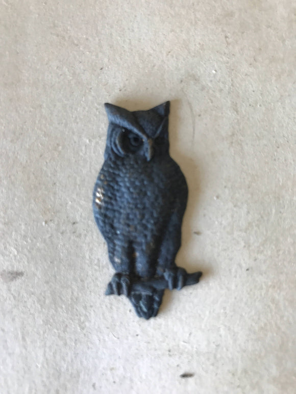 Metal blackend aged owl with great patina