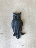 Metal blackend aged owl with great patina