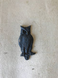 Metal blackend aged owl with great patina