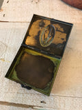 Small metal pill box virgin mary pendent,virgin mary charm piece finding-patina black,keep sake box,metal flowers,jewelry flowers