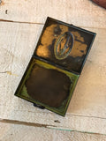 Small metal pill box virgin mary pendent,virgin mary charm piece finding-patina black,keep sake box,metal flowers,jewelry flowers