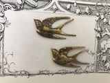 Bird metal finding, 2 small swallow metal findings