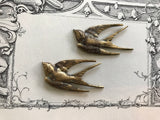Bird metal finding, 2 small swallow metal findings
