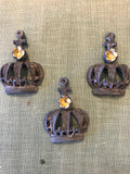 Vintage crown,patina grey,princess crown, wedding favor crown,crown  findings,metal crown,3 crowns