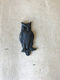 Metal blackend aged owl with great patina