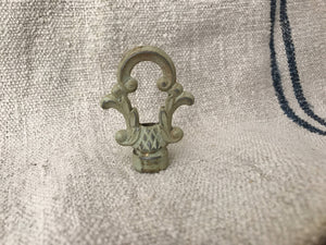Lamp finials  aged bronze color with scroll design,pieces,lamp tops,lamp parts,flowered lamp parts,chandelier parts,lighting parts,#104