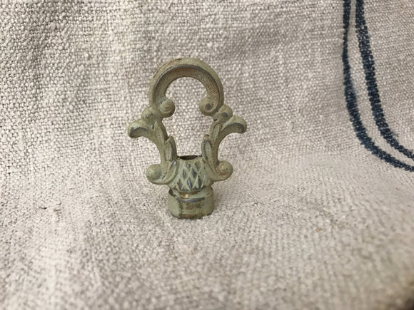 Lamp finials  aged bronze color with scroll design,pieces,lamp tops,lamp parts,flowered lamp parts,chandelier parts,lighting parts,#104