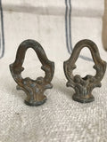 Lamp finials aged bronze color with scroll design