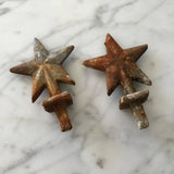Rusty stars,1 pair of rusty stars and 2 lamp parts,