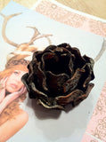 Vintage Roses, 2 blackened metal roses