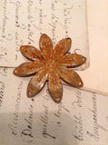 Vintage Rusted metal flower with great patina,rusted flowers,flowers for crown,metal flowers,crown flowers,old metal flowers