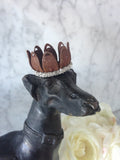 Vintage crown, rusty patina with german glass glitter rim, princess crown,cherub crown,crown for statue