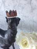 Vintage crown, rusty patina with german glass glitter rim, princess crown,cherub crown,crown for statue