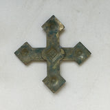 Gold cross metal finding, 1 gold metal cross jewelry part