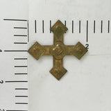 Gold cross metal finding, 1 gold metal cross jewelry part
