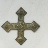 Gold cross metal finding, 1 gold metal cross jewelry part