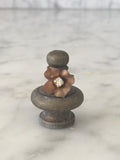 Lamp finials  aged bronze color with flower crystal-2 pieces,lamp tops,lamp parts,flowered lamp parts