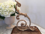 Vintage hardware fluer de lis on Handmade Jewelry Stand Display,architectual hardware stand,cast iron scroll jewelry stand,metal art,