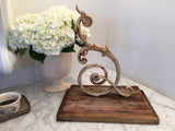 Vintage hardware fluer de lis on Handmade Jewelry Stand Display,architectual hardware stand,cast iron scroll jewelry stand,metal art,