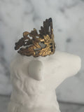 Gold crowns, 2 small gold leaf crowns with rhinestone
