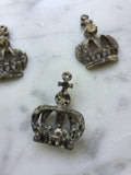 Vintage style crown with rhinestone and loop on top