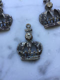 Vintage style crown with rhinestone and loop on top