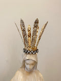Head crown,feathered crown,metal crown,queen crown,fairy crown,wreath,wreath,vintage rhinestones,metal banding,leaf crown