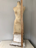 Antique Mannequin dress form with antique plaster corbel base