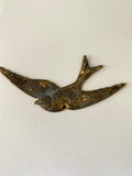 1 raw brass swallow metal bird finding