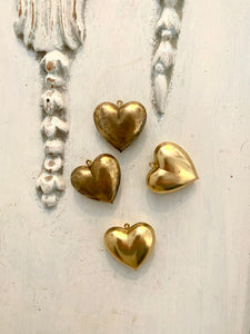 Puff hearts 1 piece either Gold or Patina black