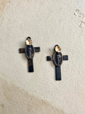 Cross with Mary and gold flower (2 pieces)