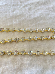 Rhinestone chain, 6mm rhinestone chain by the foot, crystal chain, stones on a chain