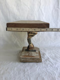 Vintage claw foot stand,1 ball claw foot with barn wood,bathtub feet, orange and red brown rusted claw