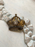 Crown metal finding with rhinestone chain and rhinestone flower