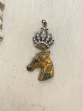 Horse and rhinestone crown with jump ring on top