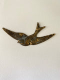 1 raw brass swallow metal bird finding